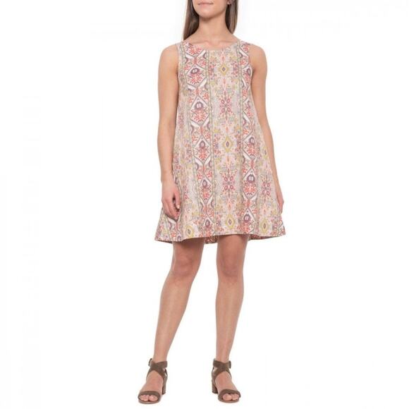 New Rachel Zoe White‎ Aztec Printed Linen Tank Dress Size Large - Picture 1 of 7